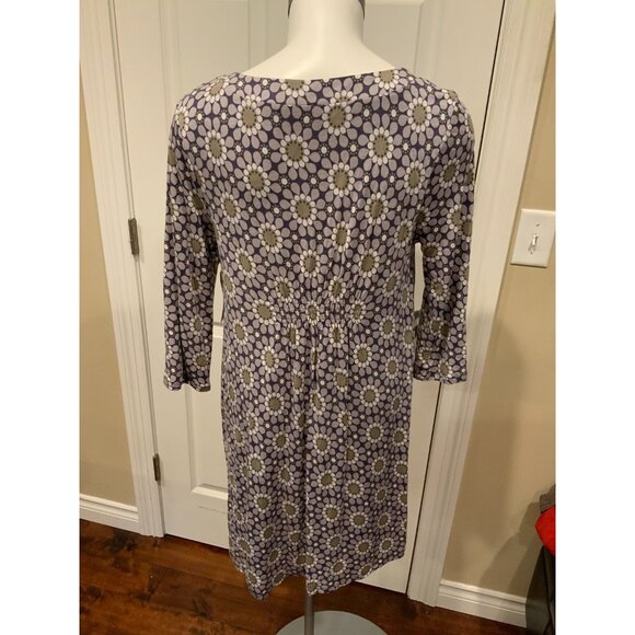 Boden Purple Floral V-Neck Dress W/ Jewels & Beads Size 8R (US) 12R (UK) - Picture 5 of 6